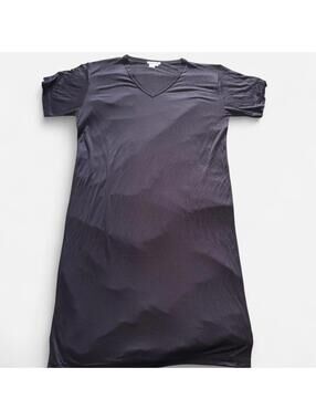 Wintersilks Navy V Neck Tee Dress